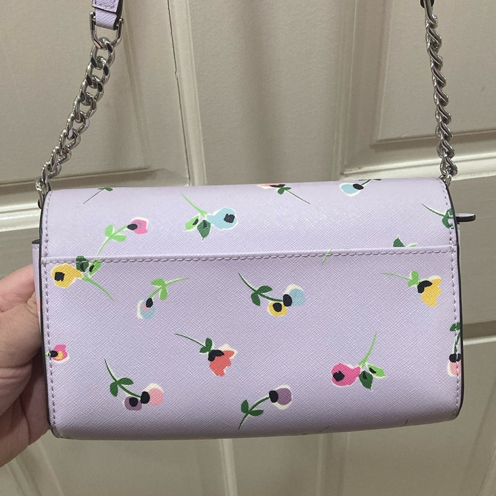 Kate Spade Lavender Purple Wildflower Ditsy Floral Crossbody Purse Bag - Picture 15 of 17